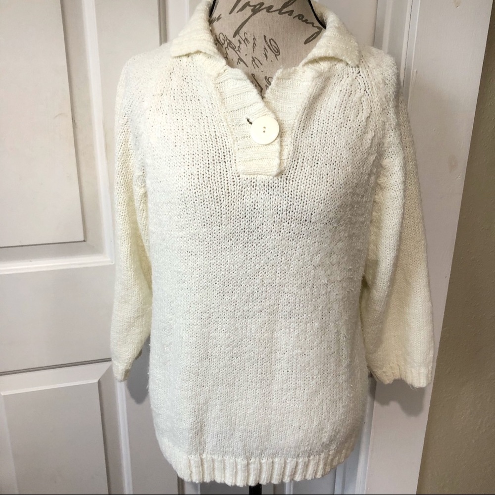 Vintage 80s Diane Von Furstenberg 3/4 Sleeve Sweater